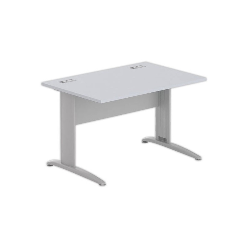 Bureau BUENOS AIRES 120 x 80 gris - pieds aluminium - Fiducial Office Solutions