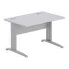 Bureau BUENOS AIRES 120 x 80 gris - pieds aluminium - Fiducial Office Solutions
