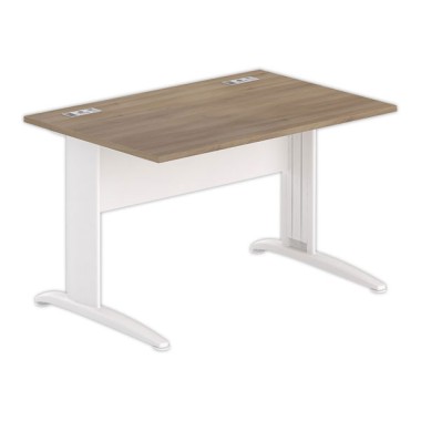Bureau BUENOS AIRES 120 x 80 noyer - pieds blancs - Fiducial Office Solutions