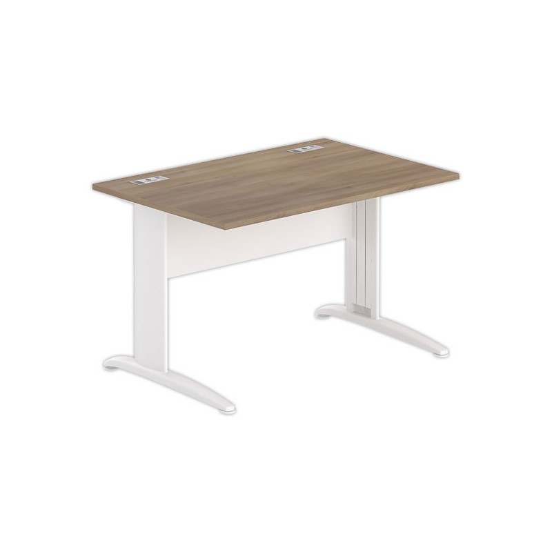 Bureau BUENOS AIRES 120 x 80 noyer - pieds blancs - Fiducial Office Solutions