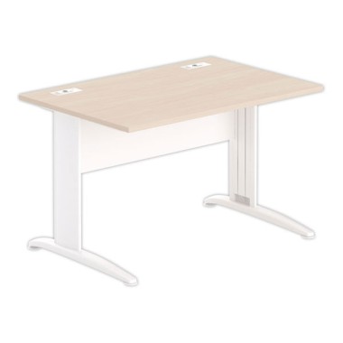 Bureau BUENOS AIRES 120 x 80 acacia clair - pieds blancs - Fiducial Office Solutions