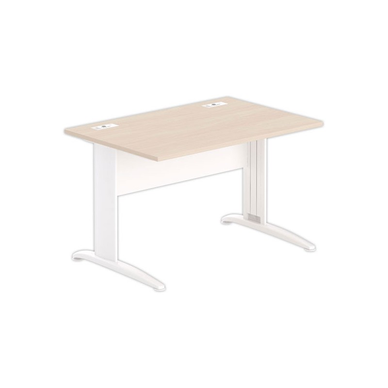 Bureau BUENOS AIRES 120 x 80 acacia clair - pieds blancs - Fiducial Office Solutions