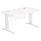 Bureau BUENOS AIRES 140 x 80 blanc - pieds blancs - Fiducial Office Solutions