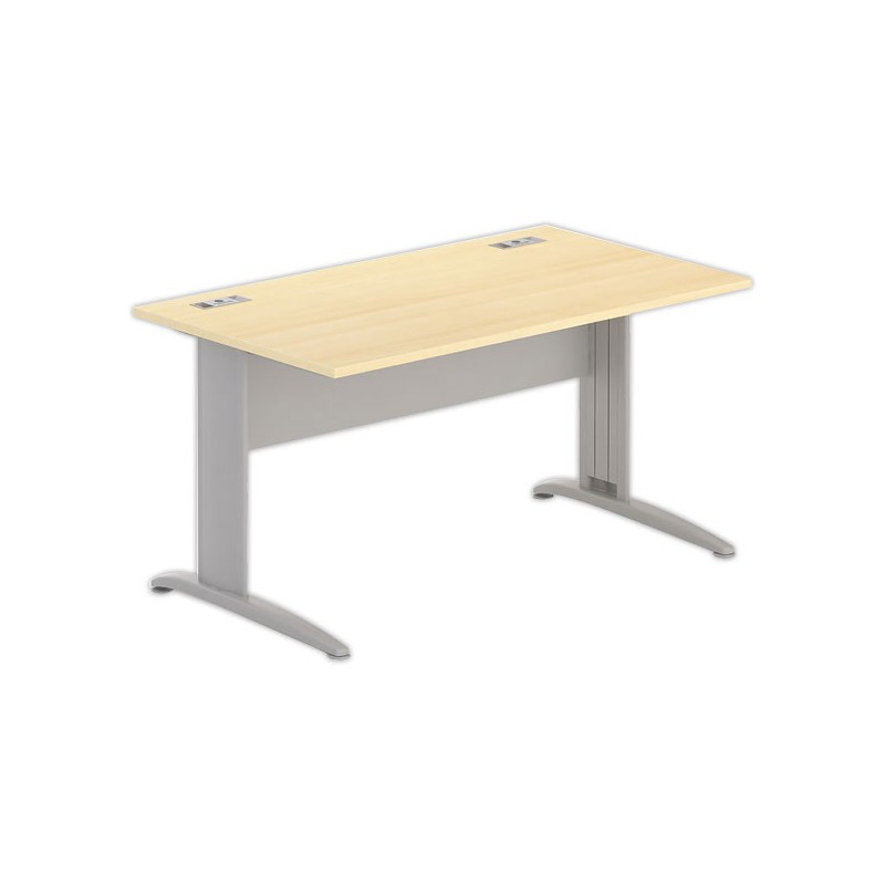 Bureau BUENOS AIRES 140 x 80 hêtre - pieds aluminium - Fiducial Office Solutions