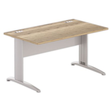 Bureau BUENOS AIRES 140 x 80 chêne veiné - pieds aluminium - Fiducial Office Solutions