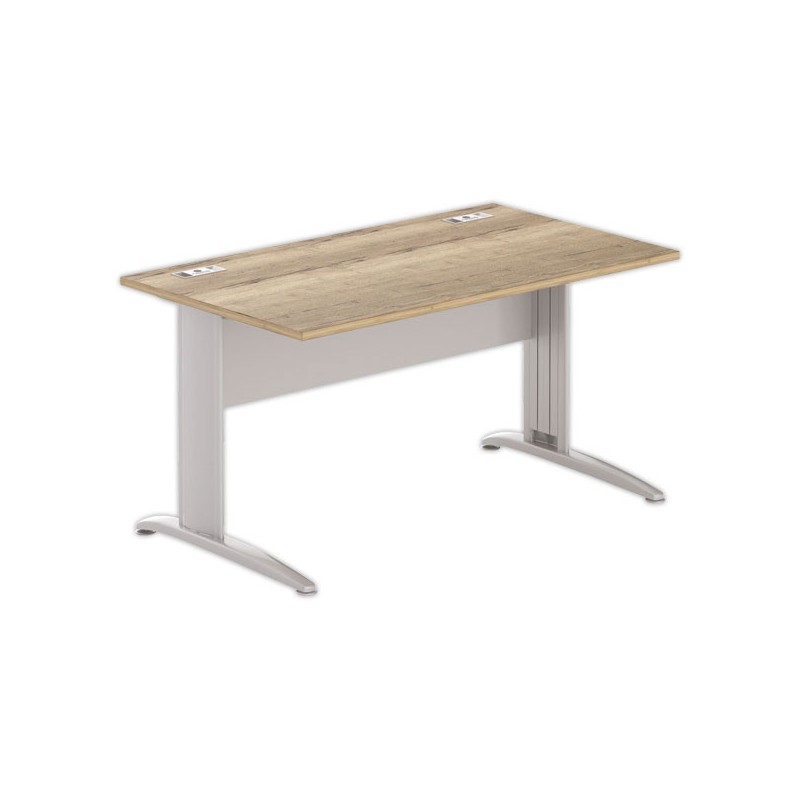 Bureau BUENOS AIRES 140 x 80 chêne veiné - pieds aluminium - Fiducial Office Solutions