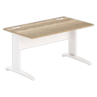 Bureau BUENOS AIRES 140 x 80 chêne veiné - pieds blancs - Fiducial Office Solutions