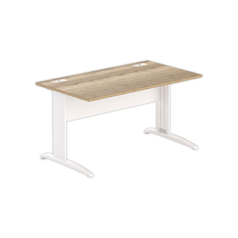 Bureau BUENOS AIRES 140 x 80 chêne veiné - pieds blancs - Fiducial Office Solutions
