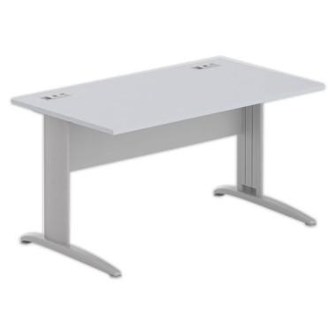 Bureau BUENOS AIRES 140 x 80 gris - pieds aluminium - Fiducial Office Solutions