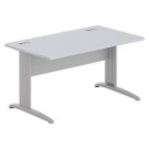 Bureau BUENOS AIRES 140 x 80 gris - pieds aluminium - Fiducial Office Solutions