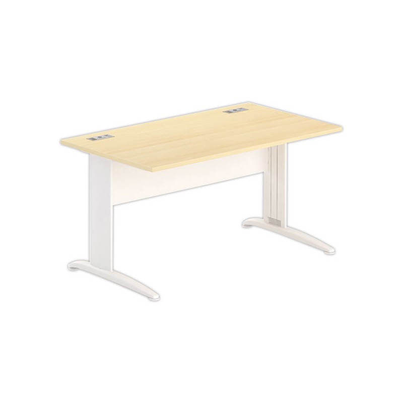 Bureau BUENOS AIRES 140 x 80 hêtre - pieds blancs - Fiducial Office Solutions