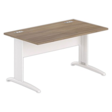 Bureau BUENOS AIRES 140 x 80 noyer - pieds blancs - Fiducial Office Solutions