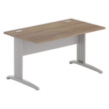 Bureau BUENOS AIRES 140 x 80 noyer - pieds aluminium - Fiducial Office Solutions