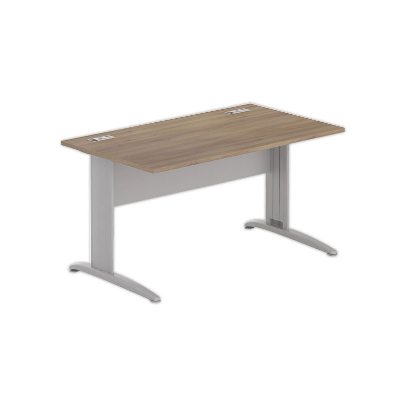 Bureau BUENOS AIRES 140 x 80 noyer - pieds aluminium - Fiducial Office Solutions