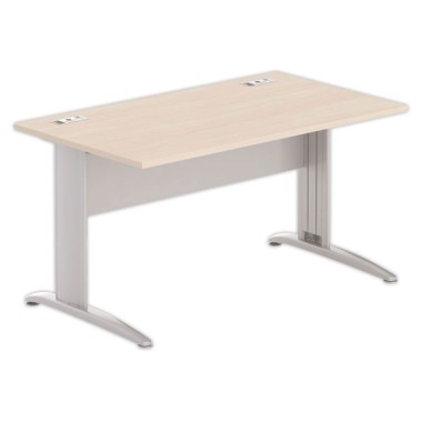 Bureau BUENOS AIRES 140 x 80 acacia clair- pieds aluminium - Fiducial Office Solutions