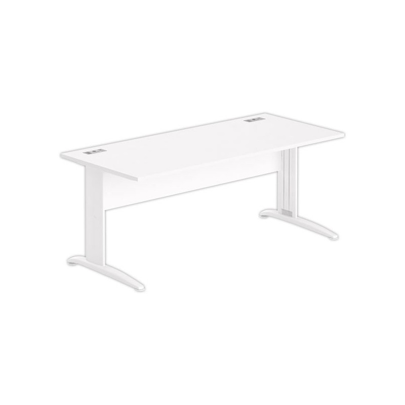 Bureau BUENOS AIRES 180 x 80 blanc - pieds blancs - Fiducial Office Solutions