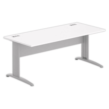 Bureau BUENOS AIRES 180 x 80 blanc - pieds aluminium - Fiducial Office Solutions