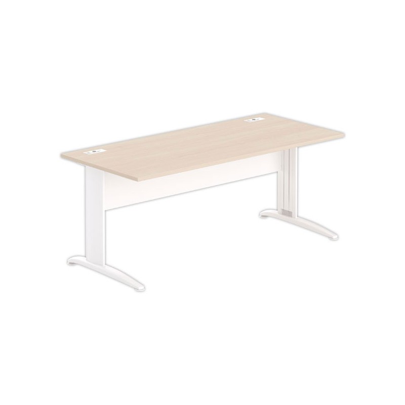 Bureau BUENOS AIRES 180 x 80 acacia clair- pieds blancs - Fiducial Office Solutions