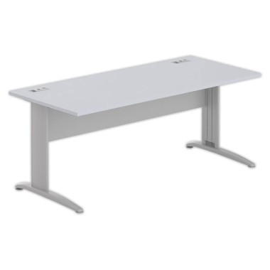 Bureau BUENOS AIRES 180 x 80 gris - pieds aluminium - Fiducial Office Solutions