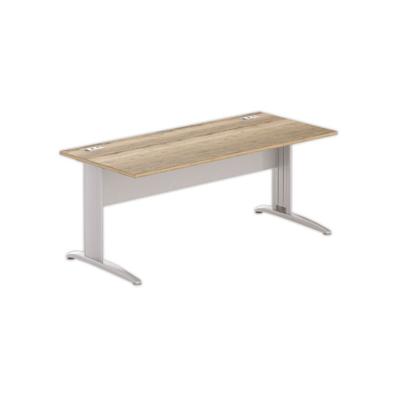 Bureau BUENOS AIRES 180 x 80 chêne veiné - pieds aluminium - Fiducial Office Solutions