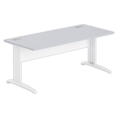 Bureau BUENOS AIRES 180 x 80 gris - pieds blancs - Fiducial Office Solutions