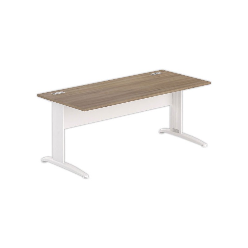 Bureau BUENOS AIRES 180 x 80 noyer - pieds blancs - Fiducial Office Solutions