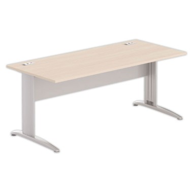 Bureau BUENOS AIRES 180 x 80 acacia clair - pieds aluminium - Fiducial Office Solutions