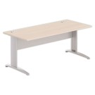 Bureau BUENOS AIRES 180 x 80 acacia clair - pieds aluminium - Fiducial Office Solutions