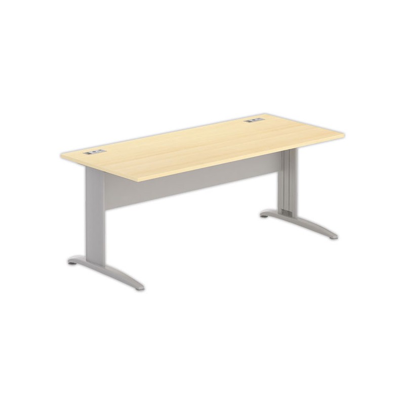 Bureau BUENOS AIRES 180 x 80 hêtre - pieds aluminium - Fiducial Office Solutions