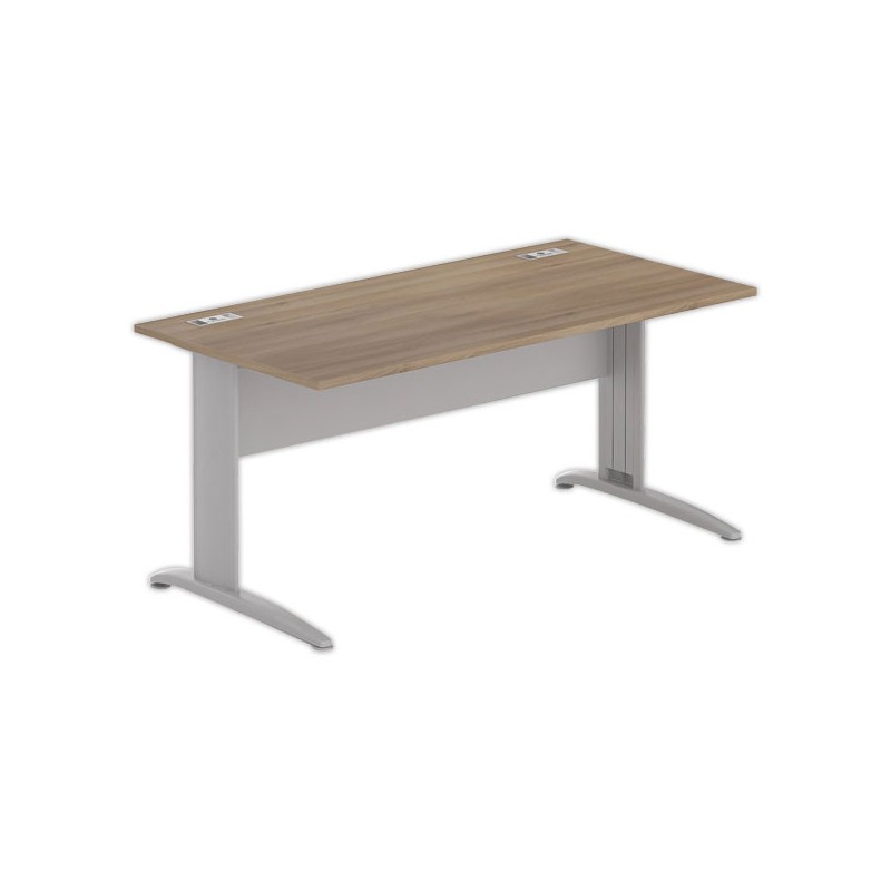 Bureau BUENOS AIRES 160 x 80 noyer - pieds aluminium - Fiducial Office Solutions