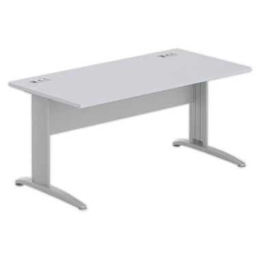 Bureau BUENOS AIRES 160 x 80 gris - pieds aluminium - Fiducial Office Solutions