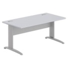 Bureau BUENOS AIRES 160 x 80 gris - pieds aluminium - Fiducial Office Solutions