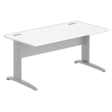 Bureau BUENOS AIRES 160 x 80 blanc - pieds alu - Fiducial Office Solutions