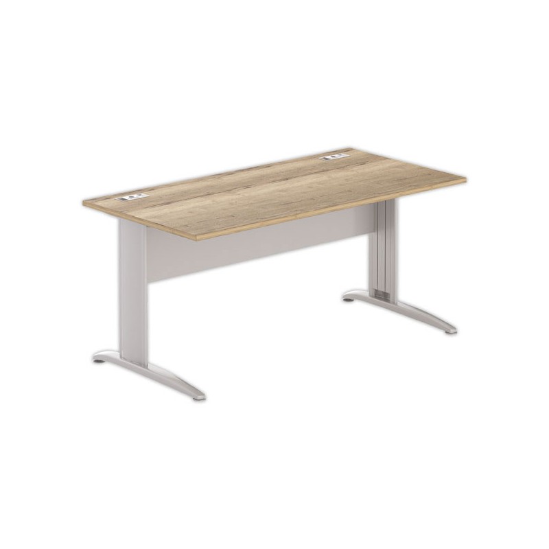 Bureau BUENOS AIRES 160 x 80 chêne veiné - pieds aluminium - Fiducial Office Solutions