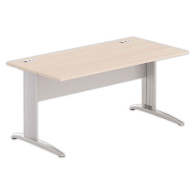 Bureau BUENOS AIRES 160 x 80 acacia clair - pieds aluminium - Fiducial Office Solutions