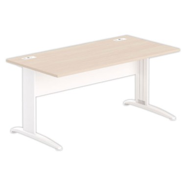 Bureau BUENOS AIRES 160 x 80 acacia clair- pieds blancs - Fiducial Office Solutions