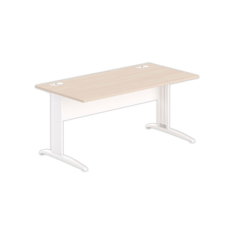 Bureau BUENOS AIRES 160 x 80 acacia clair- pieds blancs - Fiducial Office Solutions