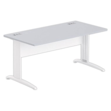 Bureau BUENOS AIRES 160 x 80 gris - pieds blancs - Fiducial Office Solutions