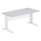 Bureau BUENOS AIRES 160 x 80 gris - pieds blancs - Fiducial Office Solutions