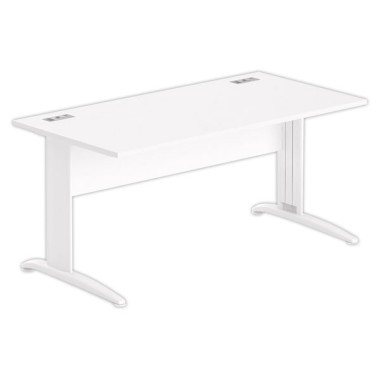 Bureau BUENOS AIRES 160 x 80 blanc - pieds blancs - Fiducial Office Solutions