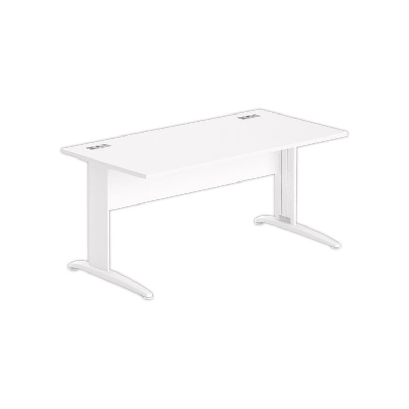 Bureau BUENOS AIRES 160 x 80 blanc - pieds blancs - Fiducial Office Solutions