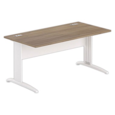Bureau BUENOS AIRES 160 x 80 noyer - pieds blancs - Fiducial Office Solutions