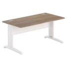 Bureau BUENOS AIRES 160 x 80 noyer - pieds blancs - Fiducial Office Solutions