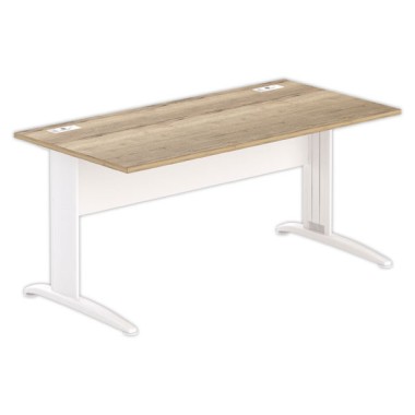 Bureau BUENOS AIRES 160 x 80 chêne veiné - pieds blancs - Fiducial Office Solutions