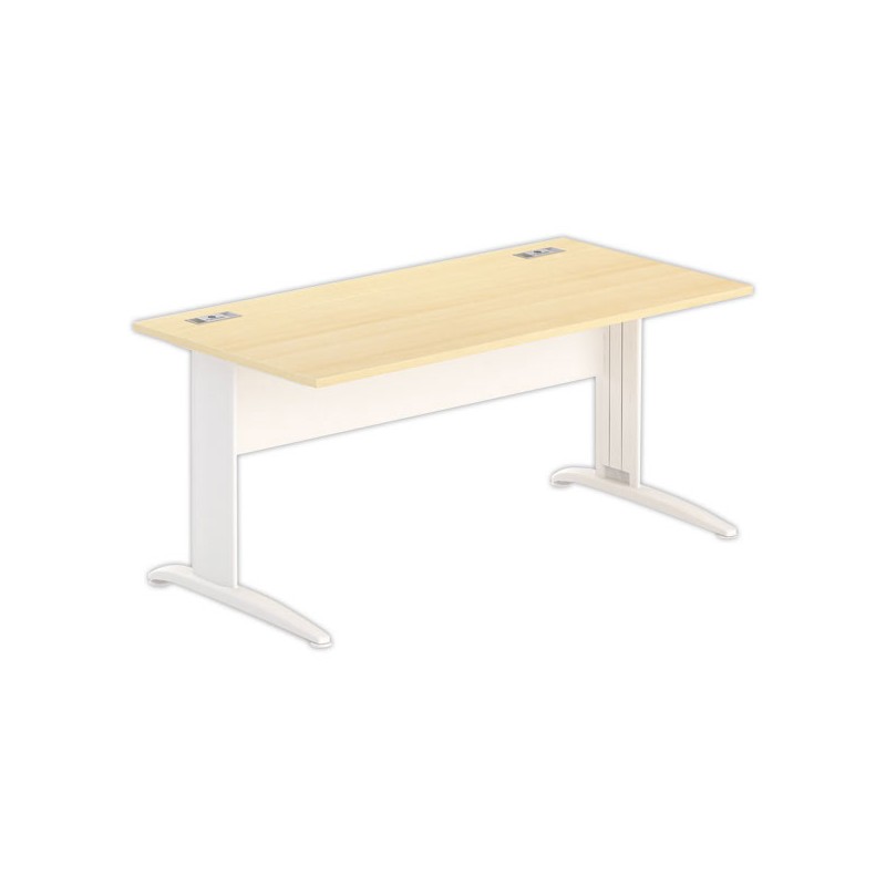 Bureau BUENOS AIRES 160 x 80 hêtre - pieds blancs - Fiducial Office Solutions