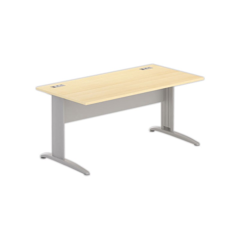 Bureau BUENOS AIRES 160 x 80 hêtre - pieds aluminium - Fiducial Office Solutions