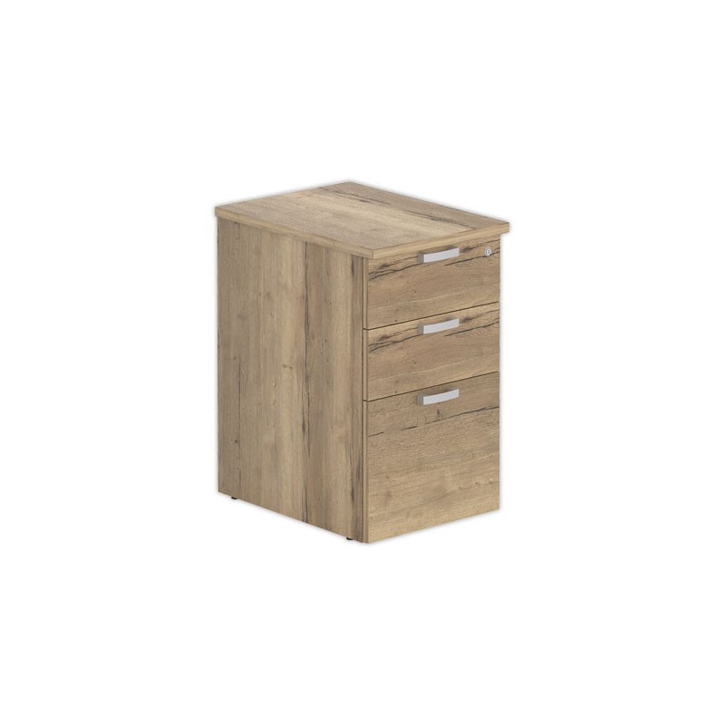 Caisson hauteur bureau 3 tir. prof.60cm Chêne veiné plumier monté - Shopdeschefs