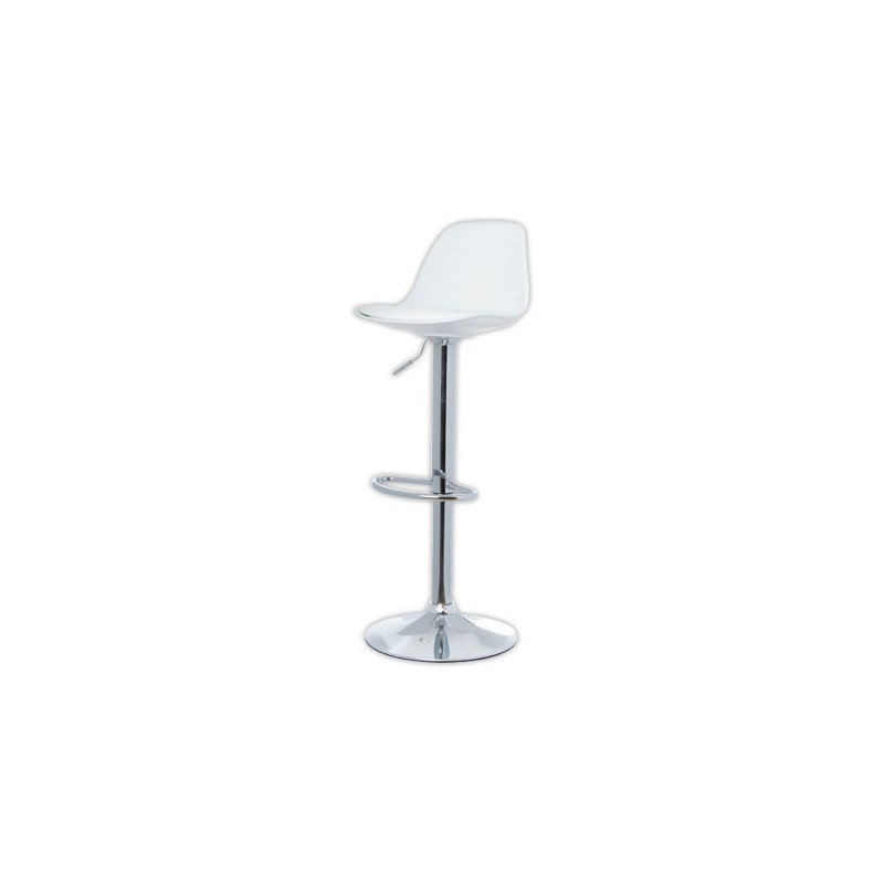 Tabourets BOBBA pied alu assise blanche x2 - Paperflow