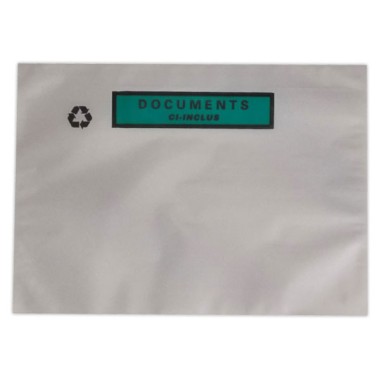 Pochettes adhésives Kraft "Documents ci-inclus" format 240x175mm x1000 - Shopdeschefs