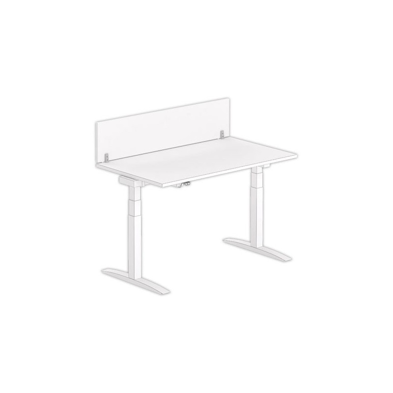 Cloisonnette pour bureau L. 140 blanc/alu - Shopdeschefs